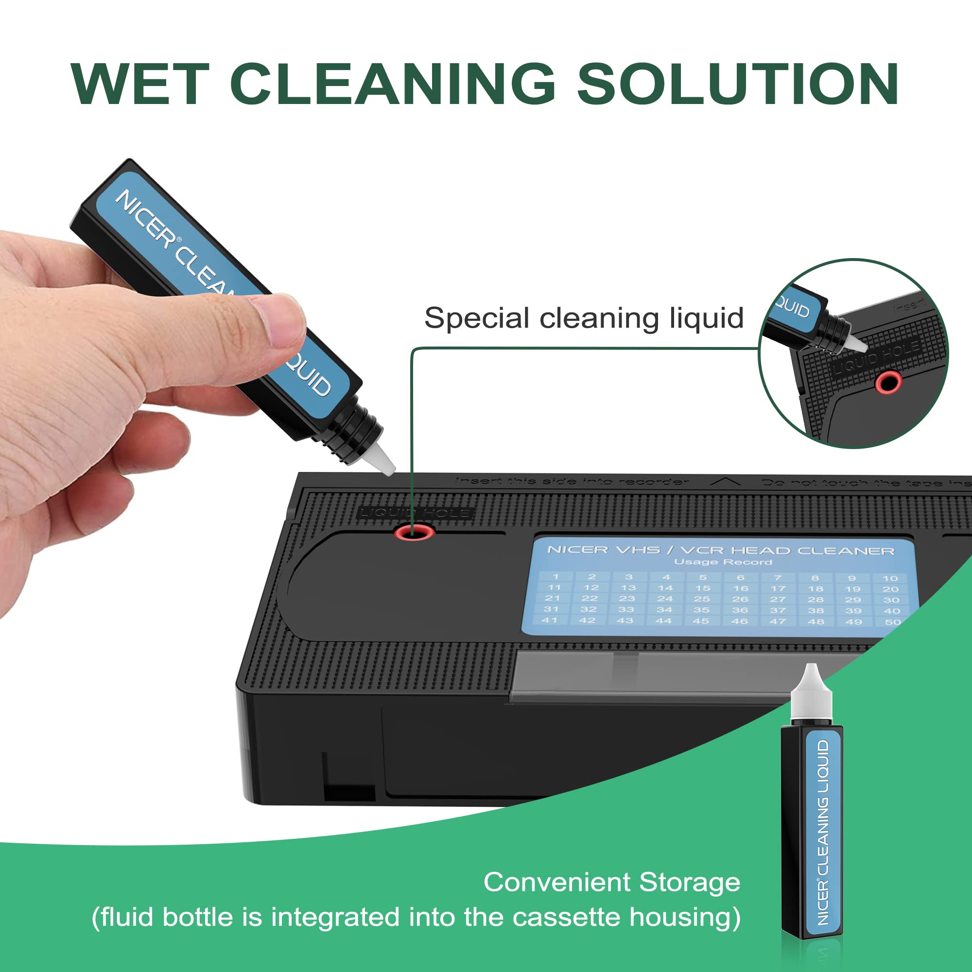 Amazon | Nicer VHS ビデオヘッドクリーナーテープ VHS/VCRプレーヤー